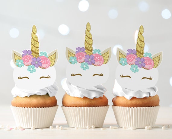Topper e Involucri per Cupcake Unicorno Decorazioni per la Festa di Compleanno di Unicorno Forniture per Cupcake Unicorno per Adolescenti Ragazze Adulti Forniture Set da 30 