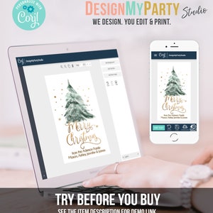 Editable Christmas Favor Tags Holiday Gift Tags Merry Christmas Holiday Tags Holiday Labels Tree Gold Download Printable Corjl 0363 0443 image 7