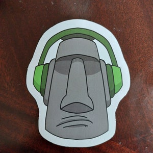 Easter Island Head-phones Vinyl Sticker
