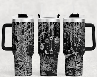 Mystical Forest Tumbler Laser Engrave SVG: Full Wrap Design (Digital Download)
