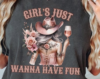 Retro Cowgirl T-Shirt: Girls Just Wanna Have Fun Western Tee