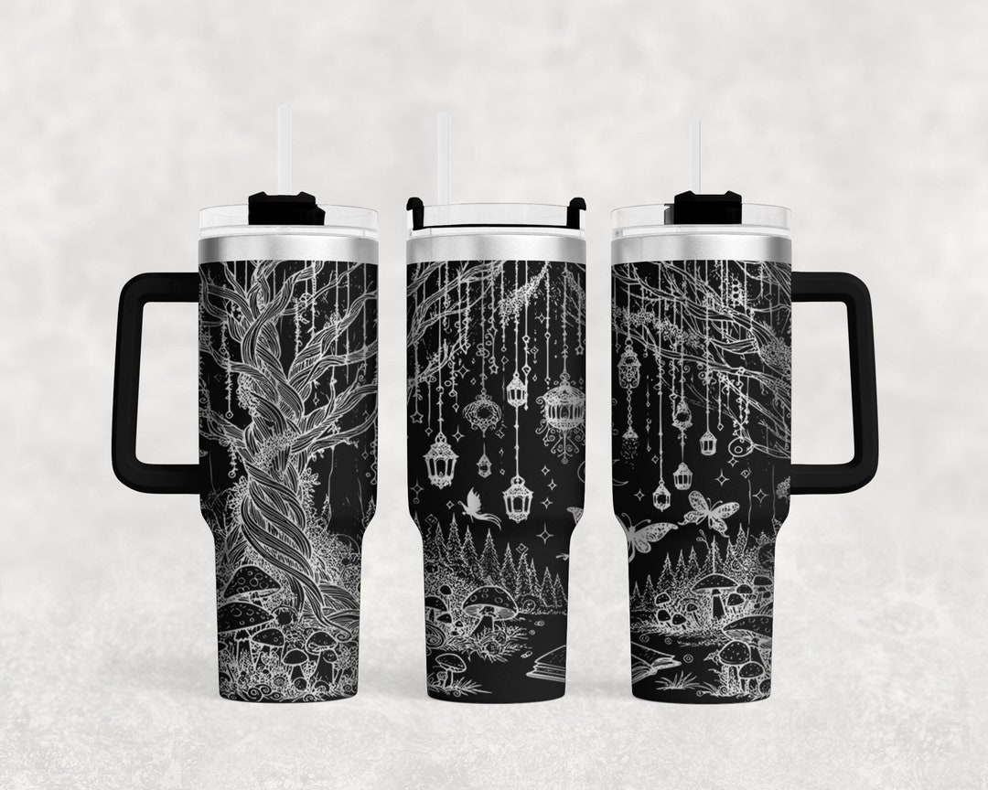 Mystical Forest Tumbler Laser Engrave SVG: Full Wrap Design (digital ...
