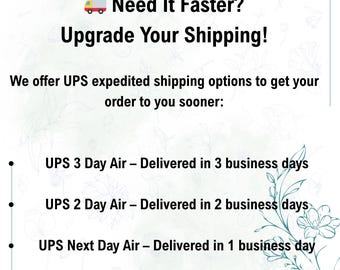 Upgraded Shipping Options