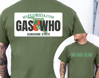 Funny Tesla Shirt, Electric Car "Gas Who" License Plate Tee