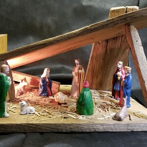 Handmade Barn Wood Nativity Creche