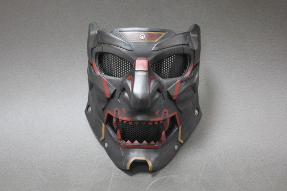 Cyber Oni Face Mask Airsoftcosplay Etsy