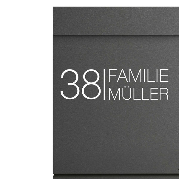 Sticker for the mailbox // House number with family name