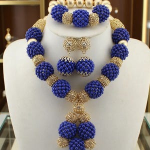 Nigerian Wedding African Beads Jewelry Set - African Wedding Jewelry Set with African Necklace for Women