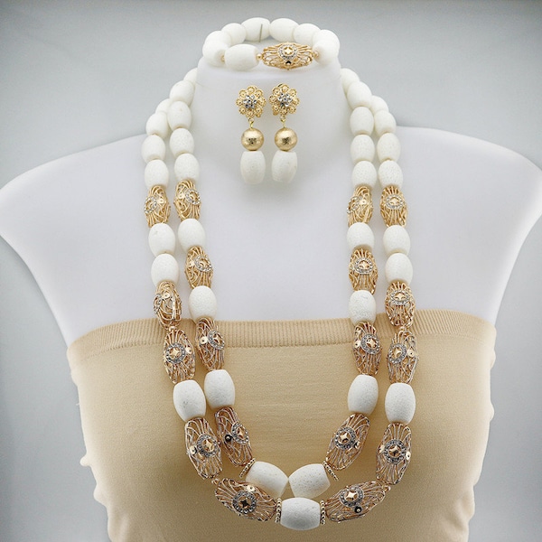 Coral Bead Necklace Etsy