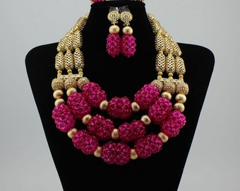 African Women Wedding Jewelry - African Necklace, Nigerian Wedding Necklace Crystal Bead - Beads African