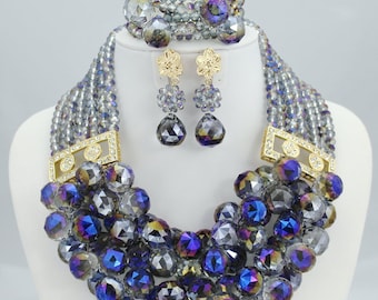 High quality custom african jewelry set in wedding using, necklace jewelry set