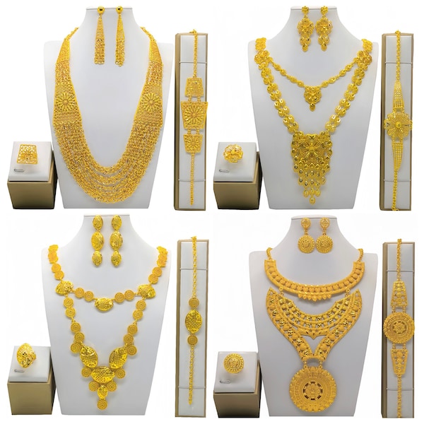 African fashion Necklace Jewelry Set - 24K Gold Jewelry Set for Nigeria wedding