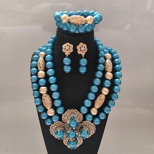 Women wedding beads necklace set, Prom jewelry set, Fashion jewelry set