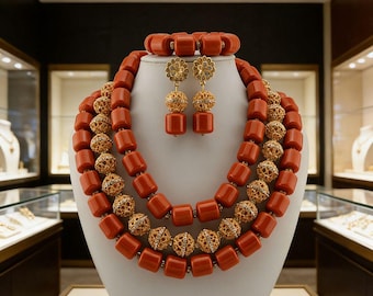 Custom-Made Jewelry Set for African Wedding Party - Nigerian Wedding Jewelry Set