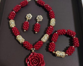 Crystal necklace set,party jewelry set, Bridal jewelry