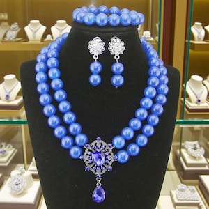 Wedding Necklace Jewelry set/ Party Jewelry set/ Glass Jewelry set  /Gift for her