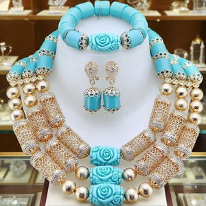 Africa style jewelry set in Nigeria necklace jewelry set for party necklace  jewelry set