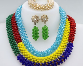 Custom-Made Wedding Jewelry Set, Bridal Jewelry in Crystal Necklace for Women, Fashion Jewelry Set