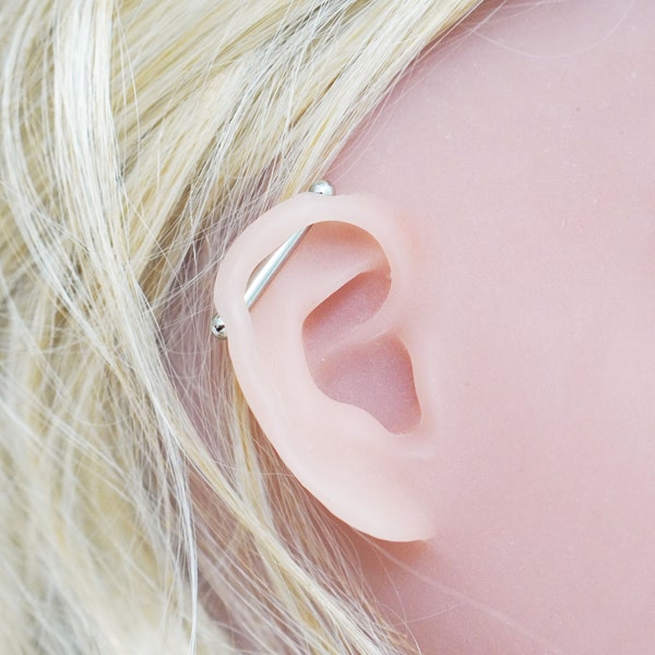 Pendiente industrial falso sin perforación Barbell Stud Faux Piercing Body Jewelry