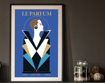 French Perfume Poster: Razzia Clandestin Inspired Art Deco Print (Digital Download)