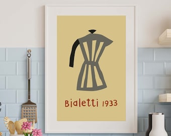 Bialetti Italian Retro Poster: Vintage Kitchen Print (Digital Download)