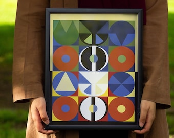 Josef Albers Abstract Art Print: Geometric Exhibition Poster (Digital Poster)