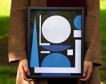 Josef Albers & Auguste Herbin Exhibition Poster: Abstract Geometric Art (Digital Download)