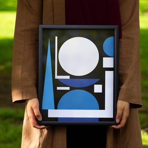 Josef Albers Auguste Herbin, 1975, Abstrakcja, Drukowalna sztuka ścienna, Plakat wystawowy, Zestaw ścienny do galerii, Sztuka plakatu, Plakat cyfrowy