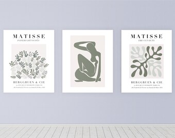 Matisse Print Set of 3, Nude, Berggruen, Abstract, Printable Wall Art, Henri Matisse, Exhibition Poster, Gallery Wall Set, Digital Poster