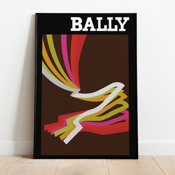 Bally 1976 Poster Replica | Affiches rétro | imprimés vintage | Art mural imprimable | publicité vintage | vintage Art Prints | Décor mural