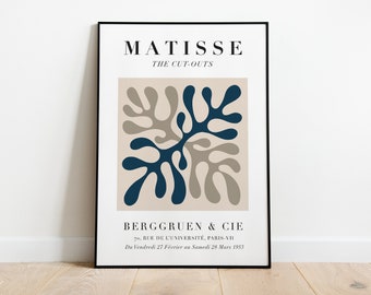 Matisse Berggruen Exhibition Poster: Navy Blue Abstract Art (Digital Download)