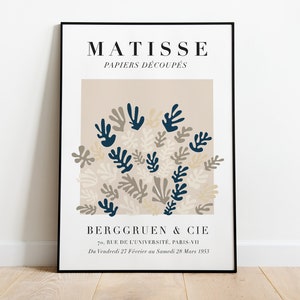 Matisse Navy Blue, Berggruen, Abstract, Printable Wall Art, Henri Matisse, Exhibition Poster, Gallery Wall Set, Poster Art, Digital Poster