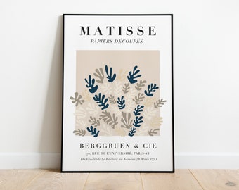 Matisse Navy Blue Abstract Art Print: Berggruen Exhibition Poster (Digital Poster)