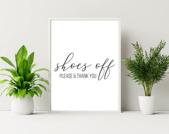Shoes Off Please Sign: Modern Entryway Art (Digital Download)