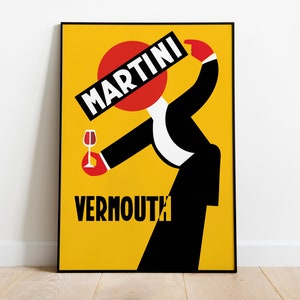 Vermut Martini Vintage / Carteles retro / Impresiones vintage / Arte de pared imprimible / Publicidad vintage / Impresiones de arte vintage / Decoración de la pared