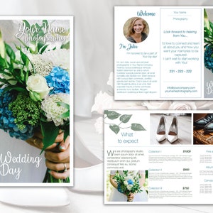 Wedding Photography Trifold Brochure Template, Photography price template, Welcome Guide, Flyer, Photography Pricing Guide