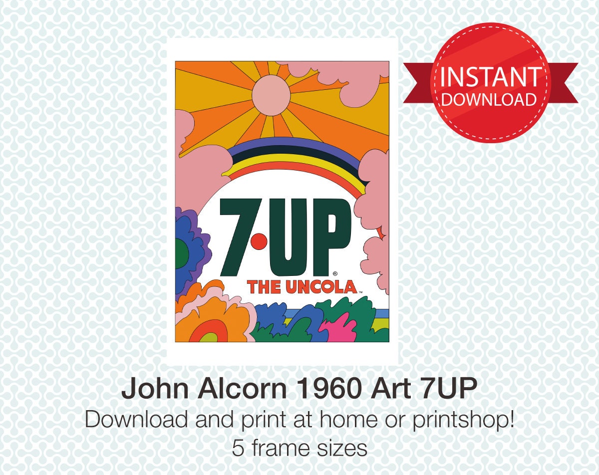 John Alcorn 7UP Retro Print: 1960s Vintage Advertising Poster