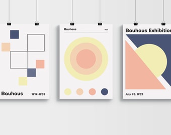 Bauhaus Gallery Wall Art Prints: Modern Pastel Decor (Digital Download)