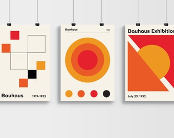 Bauhaus Art Prints Set: Modern Gallery Wall Decor (Digital Download)