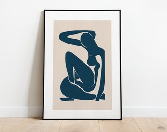 Matisse Navy Nude Print, Berggruen Exhibition Poster (Digital Poster)