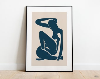 Matisse, Navy Blue, Nude, Berggruen, Printable Wall Art, Henri Matisse, Exhibition Poster, Gallery Wall Set, Poster Art, Digital Poster