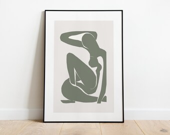 Matisse Nude Art Print, Abstract Berggruen Exhibition Poster (Digital Download)