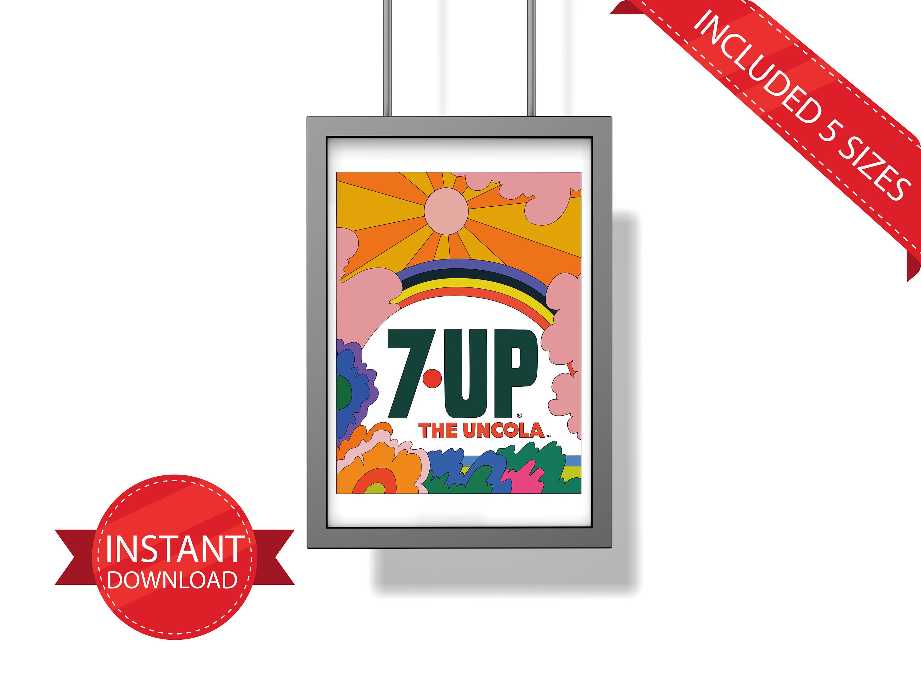 John Alcorn 7UP Retro Print: 1960s Vintage Advertising Poster