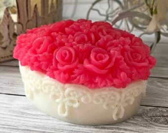 Oval Rose Silicone Mold: Soap & Candle Making