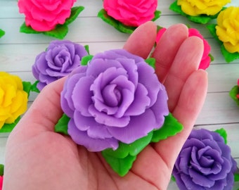Molde de silicona de rosa 3D: Fabricación de jabones y velas florales