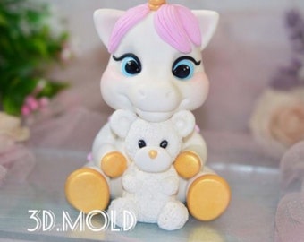 3D Unicorn Silicone Mold: Candle, Soap, Chocolate, Candy