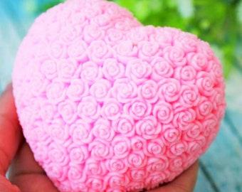 Heart Rose Silicone Mold: Soap, Chocolate, Cake, Resin