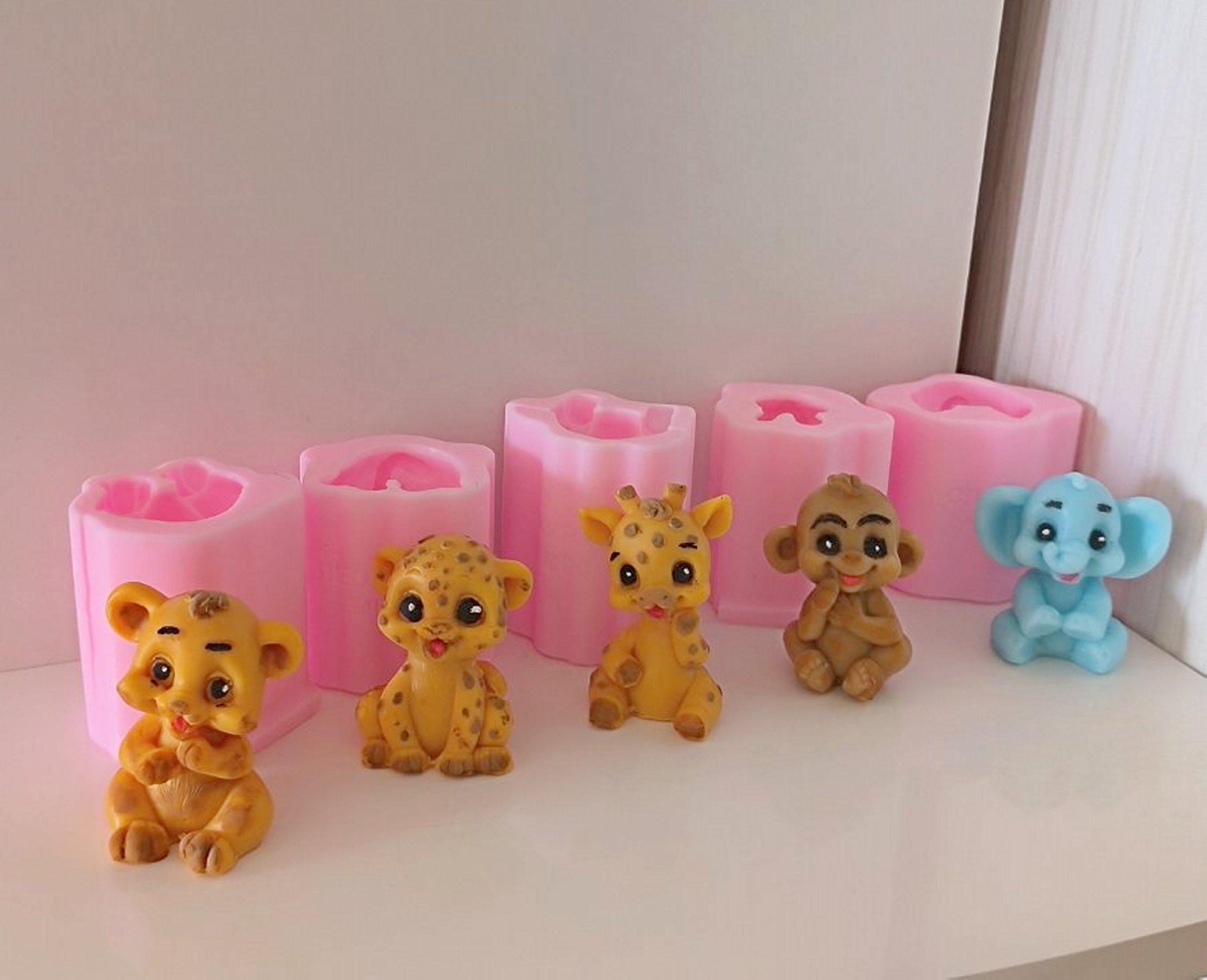 Stampi in silicone per saponi, forma di animale 3D, stampo per la produzione di candele, stampo in resina epossidica, per lavori fai da te, dolci, fondente, cioccolato, candele, caldaia per