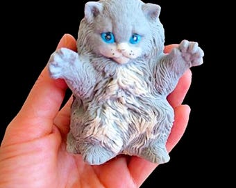 Cat Silicone Mold: Soap, Candle, Candy, Clay, Plaster Molds