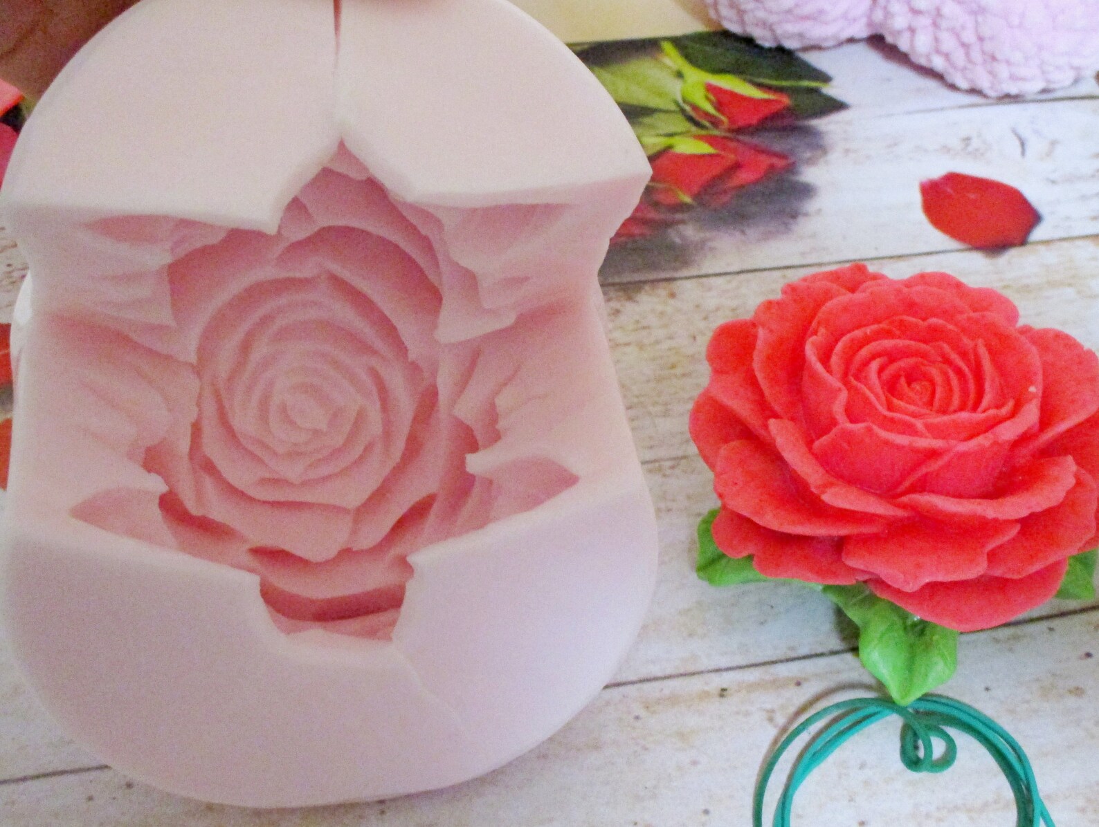 Silicone Mold Flower 3d Big Rose Mold High Quality Floral Rose Etsy